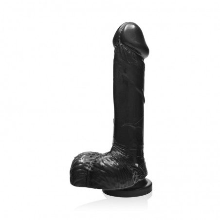 SI IGNITE Cock with Balls and Suction, 18 cm (7 in), Black - TOYS