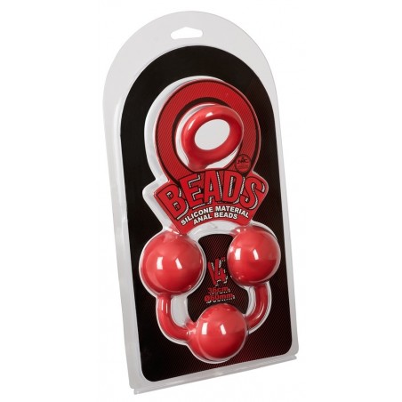 NMC O Beads Giant Balls, Silicone Anal Beads, Red, 36 cm (14 in) - TOYS